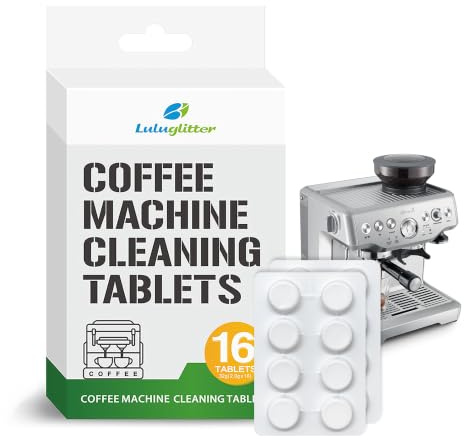 Luluglitter Espressomaschine Reinigungstabletten Kaffeemaschine Reiniger Kompatibel mit Breville Barista Express, Gaggia, Delonghi, Jura, Philips 16 Tabs Praktisch entfernt Kaffeeöle