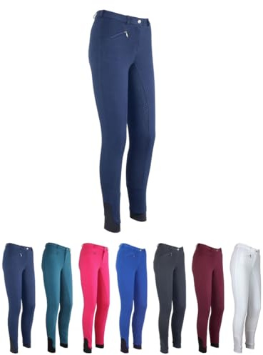 RL24 - Kinder-Reithose Flex Basicline | Reiterhose für Mädchen & Jungen | Silikon-Vollbesatzreithose | hautfreundlich, atmungsaktiv & elastisch | Reitleggings in Dunkelblau in Größe 140
