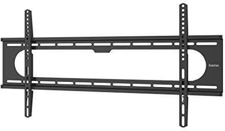 Hama TV Wandhalterung, starr, flach, 90 Zoll, bis 100 kg | TV Wandhalterung schwarz, VESA 50x50 bis VESA 800x400, Wandabstand 2,6 cm, mit fischer-Dübeln