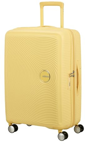 American Tourister Soundbox - Hartschalen-Koffer Mittelgroß, 67 cm - Trolley mit 4 Rollen, TSA-Schloss, erweiterbar & leicht, 71.5/81L, Gelb (Pastel Yellow)