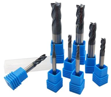 8PC 2-12mm HSS CNC Schaftfräser Drehmaschine 4Flöte Hartmetall Spiralfräser | Fräser Drehbohrwerkzeug,Drill End Mill 2/3/4/5/6/8/10/12mm,