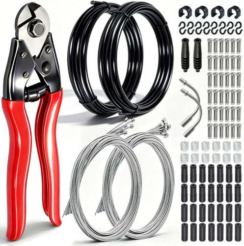 mxuteuk 107-teiliges Edelstahl-Drahtschneider, Fahrradkabel- und Bremskabelgehäuse, Schaltkabel, Universal-Fahrradkabel-Set, O-Ringe