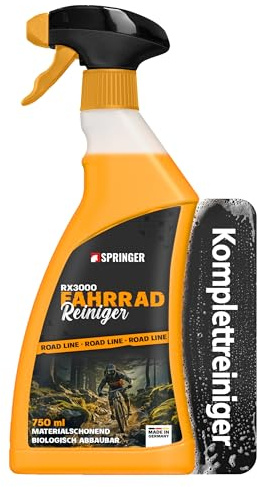 SPRINGER RX3000 - - Fahrradreiniger 750ml - - Made in Germany - - Säurefreies Fahrrad-Reinigungsmittel - - Komplett-Spray mit gut haftender Gel Formel - - Fahrradpflege für alle Räder