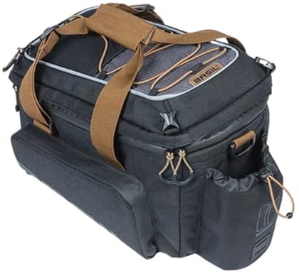 Basil Miles XL Gepäckträgertasche MIK – wasserdichte Hinterradtasche – mit Tragegriff – 31×23×20 cm – Schwarz
