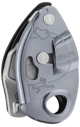 PETZL - Sicherungsgerät GRIGRI - Blockierunterstützung durch Klemmnocken, Grau, Kompatibel mit Allen dynamischen Einfachseilen von 8,5 bis 11 mm