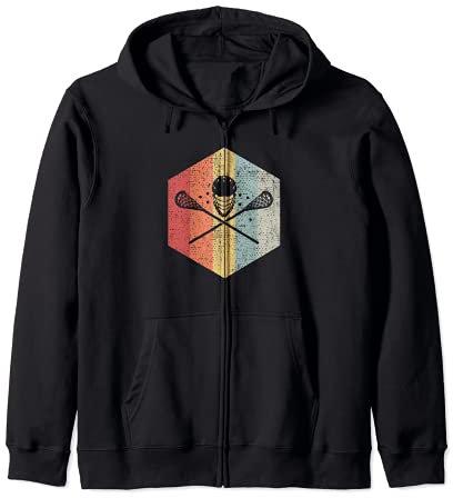 Vintage Lacrosse Geschenk Retro Lacrosse Helm und Schläger Kapuzenjacke