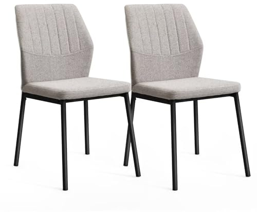 JoyyeSpace Esszimmerstühle 2er Set, Küchenstuhl, Polsterstuhl Stühle, Esszimmer Beige Sitzfläche aus Polyester, für Esszimmer, Wohnzimmer, Schlafzimmer, Beige
