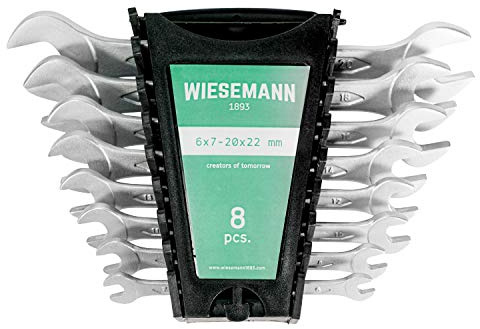 WIESEMANN 1893 Doppelmaulschlüssel Set 8tlg. 6-22mm I Gabelschlüssel Satz im Werkzeug Halter I 81277