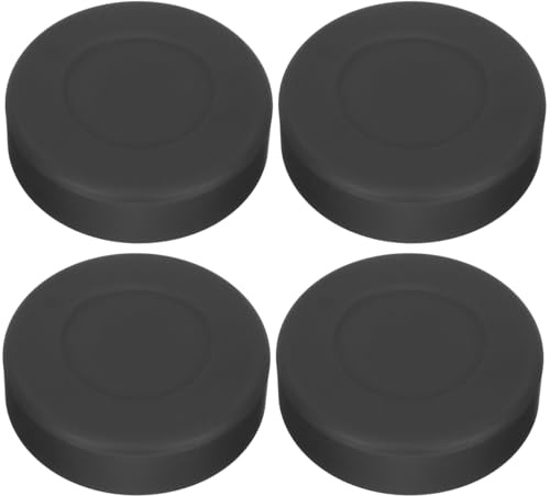 VANZACK 4 StüCk Eishockey-Pucks Aus Gummi FüR ÜBung Und Training Verstellbare HäRte Ideal FüR AnfäNger Und Profis Perfekt FüR Innen- Und AußEntraining 7X7Cm Schwarz