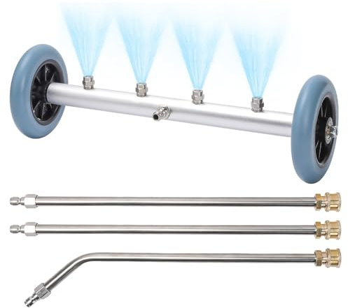 40.6 cm Unterwagen Hochdruckreiniger Aufsatz Hochdruckreiniger Unterfahrwerk Reiniger Unterwagenaufsatz mit 3 Verlängerungsstab, 4000 PSI