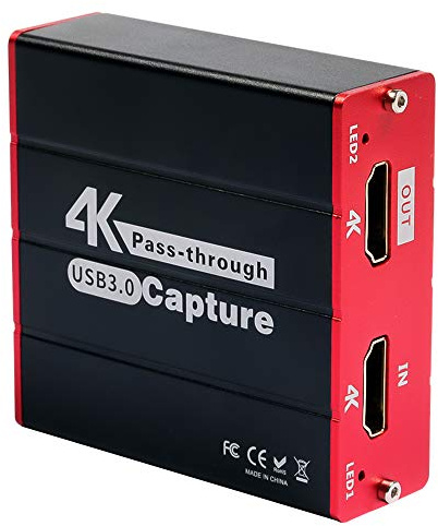 TreasLin HD Capture Card USB,4K-Eingang und Passthrough Recording,1080P60FPS Aufnahme und Streaming für PS5,PS4,Switch,WiiU,Xbox auf OBS,Twitch,YouTube Windows,Mac,HD Loopout ohne Latenz