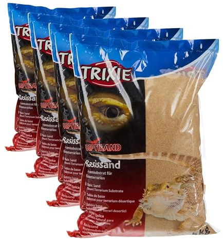 TRIXIE 76131 Basissand für Wüstenterrarien, 5 kg, gelb, (4er Pack)