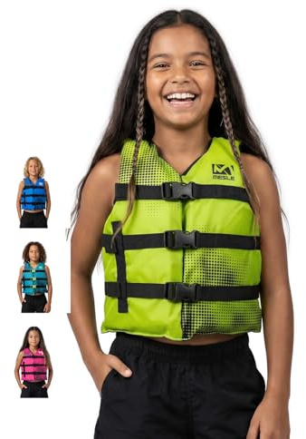 MESLE Schwimmweste Kinder Sportsman, leichte 50N Schwimmhilfe für Mädchen & Jungs, Auftriebsweste für SUP, Kajak, Wakeboard, Wasserski, Schwimmweste Kinder 7-10 Jahre