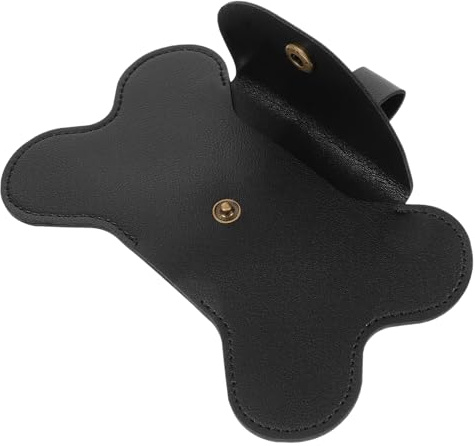 DOITOOL Hundekotbeutelhalter aus Schwarzem Leder mit Bequemem Griff und Leicht zu Reinigen für Täglichen Hundespaziergang und Outdoor Einsätze