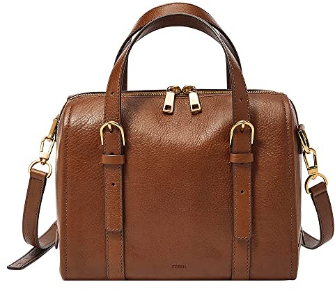 Fossil Damen Carlie Satchel, Brown, 25.4cm L X 13.97cm W X 20.32cm H EU