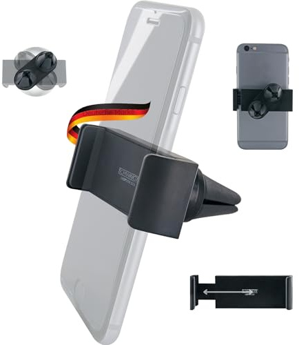 SCHWAIGER KFZ Handyhalterung Lüftungsclip Auto Universalhalter, Schwarz | Smartphonehalter Lüftung Smartphonehalterung iPhone Samsung Galaxy Huawai UVM ausziehbar drehbar, Clip