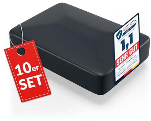 Qualinos 10x Zaunkappen Kunststoff 40x60mm mit Walmdach | Pfostenkappen für Doppelstabmattenzaun | Abdeckkappen UV-stabilisiert | Hochwertige Zaunpfosten Kappen Made in Germany (Anthrazit 7016)