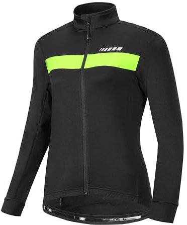 Przewalski Radtrikot Damen, Thermo Fahrradbekleidung Damen mit 3 Rückentaschen für Straße und Bergfahrten