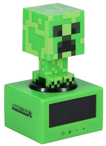 Paladone Minecraft Creeper Wecker - Offiziell Lizenziertes Icon mit Minecraft Musik & Nachtlicht für Kinder und Jugendliche, Gaming-Zimmer Zubehör, Minecraft Gamer Enthusiasten Novitätengeschenk