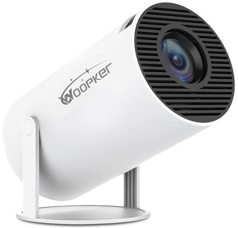 WOOPKER Mini Beamer 4K Supports Android 11,Mini Projector 5G WiFi 6 BT 5.0,Beamer Handy Outdoor mit 180°Drehbarer 130 Zoll Geeignet für Phone/TV Stick/PC/HDMI USB (HY-300Pro)