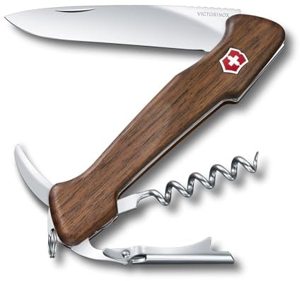 Victorinox Schweizer Taschenmesser Wine Master, Kellnermesser, Multitool, 6 Funktionen, Feststellklinge, Korkenzieher, Zweistufige Stütze, Braun