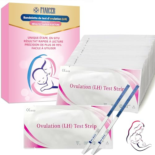 50 Stück Ovulationstest Streifen, Ovaluationstests, Eisprung Test, Empfindliche Ovulationstests, 25 miu/ml optimaler Sensitivität, Fruchtbarkeitstest für Frauen, Schnelle und Genaue Ergebnisse