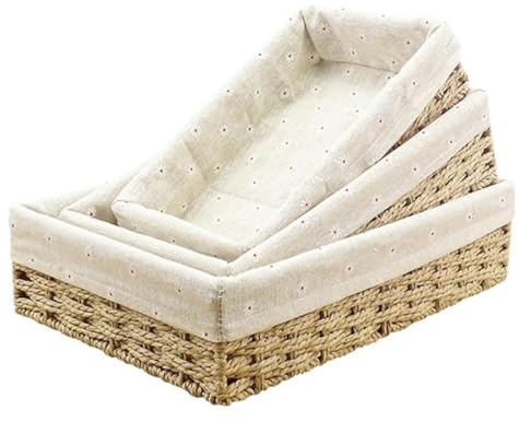 Aufbewahrungskorb, Korb Geflochten aus Papierseil, Körbchen Wickeltisch Organizer, Korb Aufbewahrung für Badezimmer Spielzeug Kinderzimmer Wohnzimmer, Beige