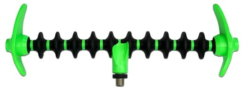 Angel-Berger Spezi Feederauflage Rutenauflage Feedern Rutenhalter Feeder Rod Rest Feederablage Angelrutenhalter - Eiche, Schwarz/Orange/Grün, 24cm, Ideal für Grundangeln mit Futterkörben