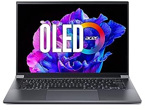 Acer Swift X 14 (SFX14-71G-55SR) Ultrabook/Laptop, 14 WQ2.8K OLED 120Hz Display, Intel Core i5-13500H, 16 GB RAM, 512 GB SSD, NVIDIA GeForce RTX 4050, Windows 11, QWERTZ Tastatur, grau