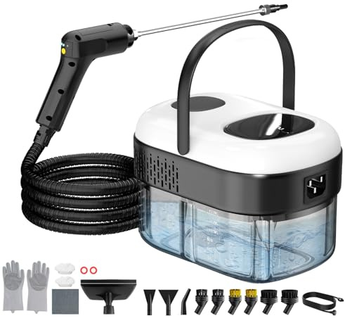 Granarbol 2500W Dampfreiniger Handgerät für alles,15s Heizung, 3 stufig | 1.4L, Profi Hochdruck Steam Cleaner, 18PCS Reinigungsset, Verlängerungsstange für Auto Bad Fenster Fliesen Grill