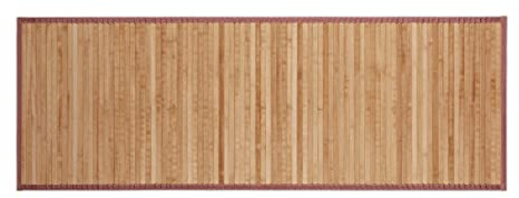 Relaxdays Bambusmatte, 53x152cm, feuchtigkeitsresistent, rutschfest, Bambus Fußmatte Bad, Flur, Küche, Badteppich, Natur
