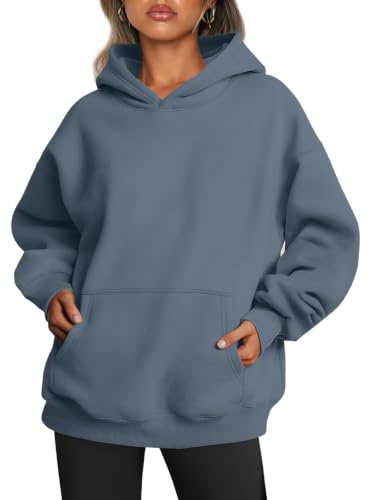 Trendy Queen Übergroße Kapuzenpullover aus Fleece für Damen, langärmelige Pullover, Herbst-Outfits, Winterkleidung