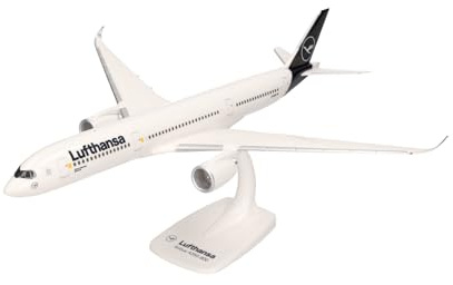 herpa 612258 – Airbus A350-900, Lufthansa Passagierflugzeug, Wings, Modell Flugzeug mit Standfuß, Flieger, Modellbau, Miniaturmodelle, Sammlerstück, Kunststoff - Maßstab 1:200
