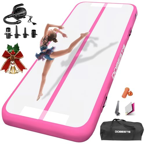 DOBESTS Airtrack Tumbling Matte, Gymnastikmatte mit Luftpumpe, Trainingsmatte mit Tragetasche, Turnmatte Zuhause, Outdoor, Yoga, Fitness, Sport 20cm Hoch 6m
