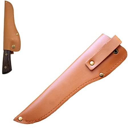 Hochwertige Leder Messerscheide für die Jagd,Messerscheide Leder,Messerscheide Für Gürtel,Messerholster,Freizeit & Küche - Messertache für Gürtel