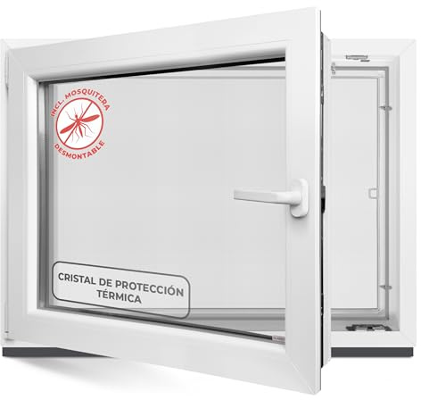 Kellerfenster 40x40 cm 2 fach Verglasung - Alle Größen Kunststofffenster 60mm Profil -Din Links- BxH: 400x400mm Perfekt für Fenster Gartenhaus, Garagenfenster, Hauskeller