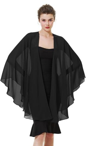 BEAUTELICATE Damen Chiffon Stola Festlich Elegante Schal Bolero Chiffonshal für Abendkleid Hochzeit Braut Halstuch Frühling Somme