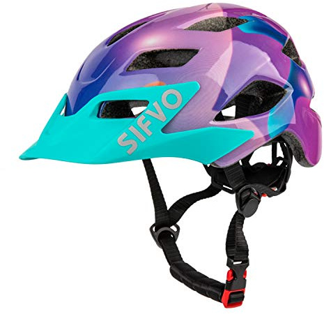 SIFVO Fahrradhelm Kinder Jungen und Mädchen 50-57cm, Kinder Fahrradhelm mit Abnehmbarem Visier Kinderhelm Multisport Helm Kinder Sicher und Komfortabel 5-14 Jahre