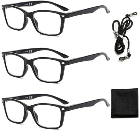 Suertree Lesebrille Feder Scharnier 3 Pack Sehhilfe Augenoptik Brille Lesehilfe für Damen Herren 2.5X BM151