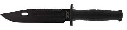 Herbertz Gürtelmesser, Stahl AISI 420, schwarz, Drop Point, Sägezahnung, mit Parierelemet, Kunststoff, Kunststoffscheide, robustes Outdoor-Messer & Jagdmesser, Survivalmesser mit feststehender Klinge