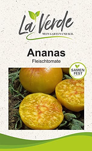 La Verde MEIN GARTEN UND ICH. Ananas Tomatensamen für ca. 10 Pflanzen, großfruchtige Fleischtomate, Saatgut ohne Gentechnik
