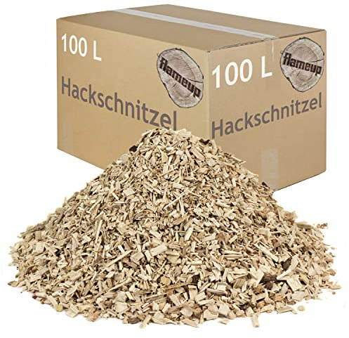 Hackschnitzel für Ofen Rindenmulch für Garten Hochbeet Holz Pflanzen Einstreu Holzhackschnitzel Grob Holzschnitzel Streu Beet Abdeckung Deko Abdeckung 100-500 L flameup