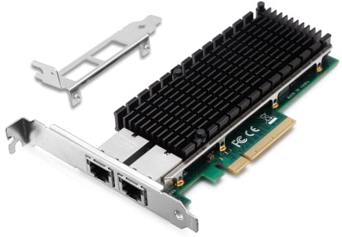 10Gb PCIe Netzwerkkarte für Intel X540-T2, 10G LAN Karte mit Intel X540 Controller, Dual RJ45 Ports NIC PCI Express x8 Ethernet Adapter für Windows/Windows Server/Linux/Freebsd/VMware ESXi