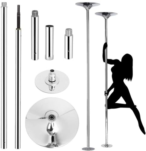 Professionelle statische, Sich drehende Tanzstange, 40 mm abnehmbare Tanzstange, für Fitness-Party-Club-Tanzübungen im Heim-Fitnessstudio, Wird mit komplettem Zubehörsatz geliefert, einfache Einrich