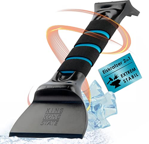 King Kong State Eiskratzer 2 in 1 - Auto-Eiskratzer mit Frost- und Ice- Klinge für freie Autoscheiben im Winter