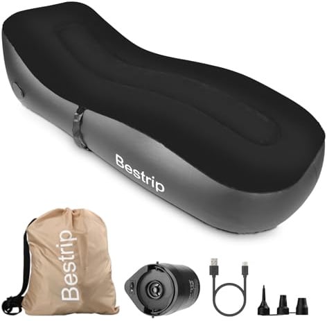 Bestrip Aufblasbares Sofa Aufblasbar Liege, Aufblasbar Luftbett mit elektrischer Luftpumpe, Aufblasbare Couch Camping Sofa,geeignet für Drinnen Draußen (180 * 70 * 50cm)