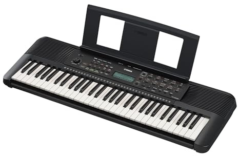 YAMAHA PSR-E283 Tragbares Keyboard, Schwarz | Keyboard für Anfänger mit 410 Instrumentenklängen, 150 Begleitstyles und 122 Songs