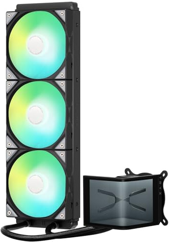 TRYX Panorama SE ARGB 360 Schwarz | 360mm AIO mit drehbarem 6,5 AMOLED Display für anamorphe 3D-Effekte, 3x RGB-Lüfter - für LGA 1851/1700/1200/115X & AM5/AM4