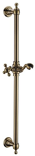 PaulGurkes Brausestange Bronze Duschstange Nostalgie Retro Antik Messing Kugelgelenk Bohrlochabstand 61,5 cm