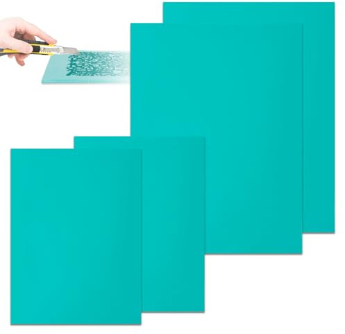 Hauojaus 4 Stück ​​Linoleum Platten​​ ​ Linoldruck Set​​, Linolschnitt Set, 2A5 und 2A6 Gravurplatten​​ Set ​​Weichgummi ​​Linolplatten für Stempel, Bastelprojekte und Kreative Druckarbeiten